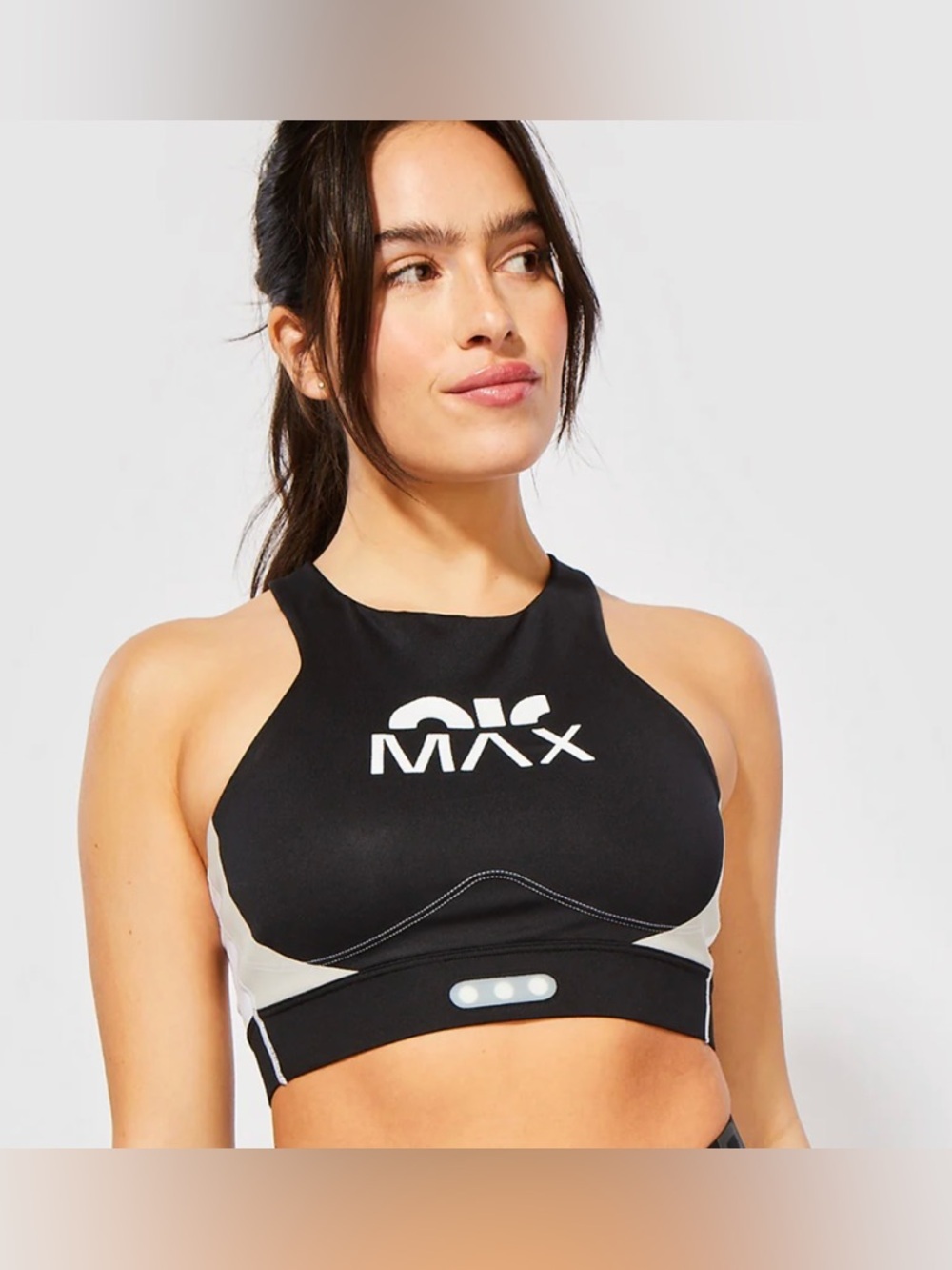 Nike Air Max Black White Racerback Dri-FIT Sports Bra Medium Support